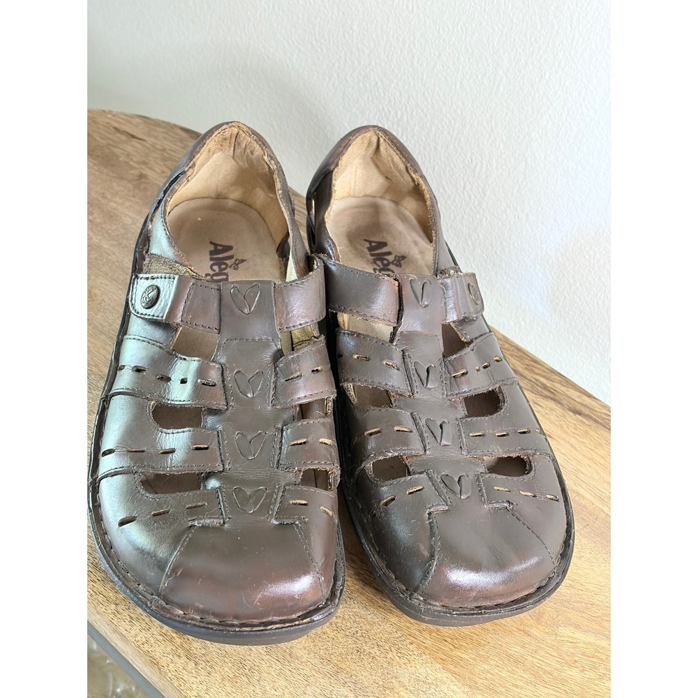 Alegria Pesca Fisherman Sandals EU 38 Brown Leather Comfort Shoes